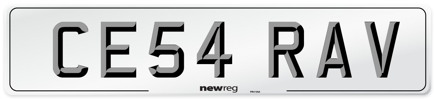 CE54 RAV Number Plate from New Reg